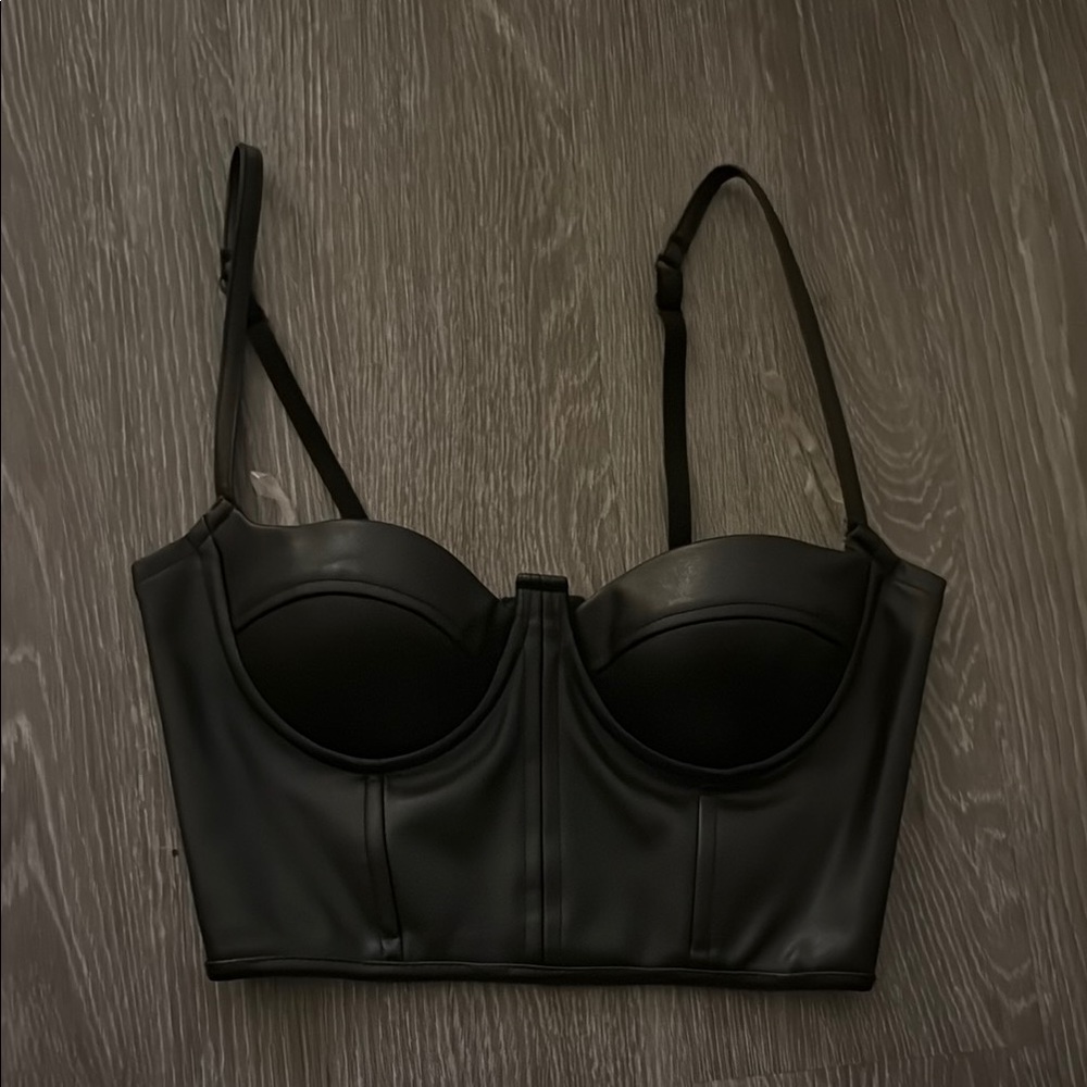 Charlotte Russe Black Zippered Bustier
